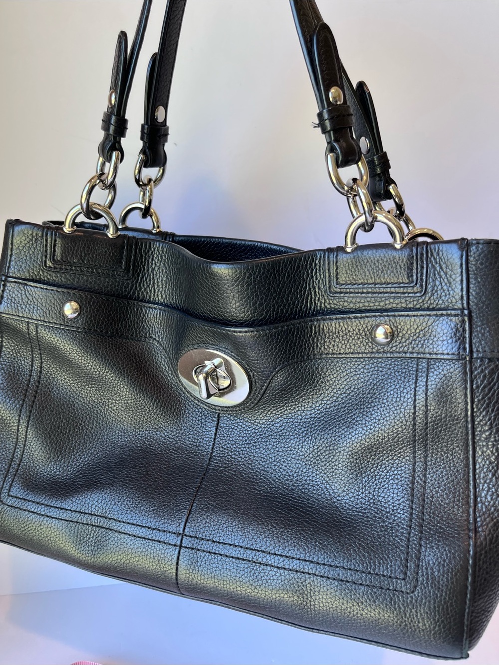 Vintage Coach Penelope Black Leather Shoulder Bag - Picture 15 of 15